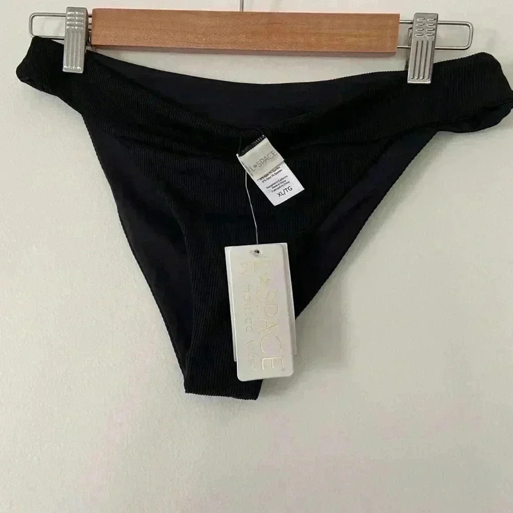 L*space Veronica‎ bikini bottom black ribbed size Xl